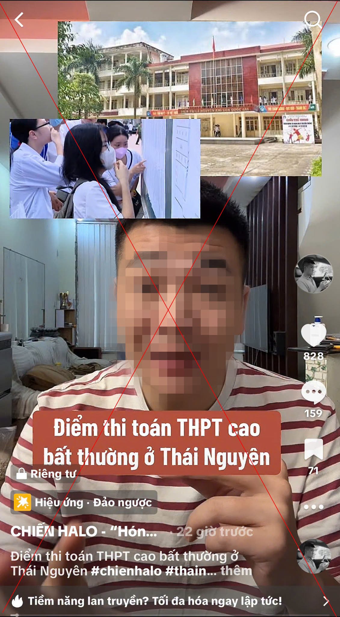 Đăng video về điểm thi Toán THPT “cao bất thường”, một TikToker bị công an mời làm việc: Đáng đời lắm!