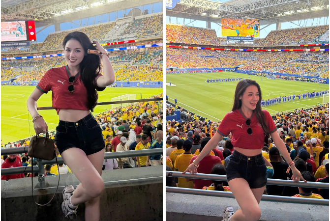 Rõ danh tính cô gái đẹp Đắk Lắk đang nổi rần rần khi check-in World Cup ở Mỹ: Không ngờ đã đẹp lại còn giỏi giang đến thế
