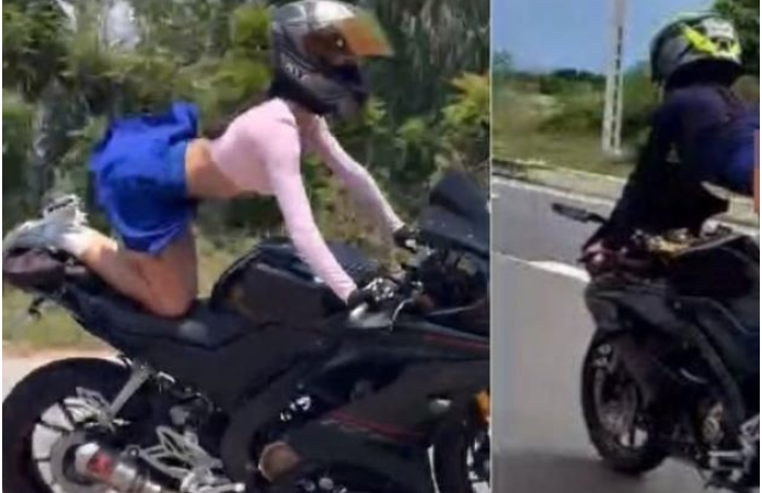 Một người phụ nữ Nga có biểu hiện lạ trên chiếc mô tô: Bị trục xuất khỏi Việt Nam